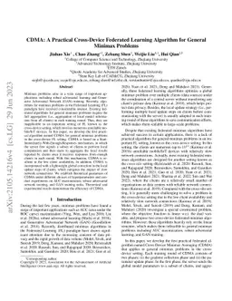 CDMA: A Practical Cross-Device Federated Learning Algorithm for General
  Minimax Problems