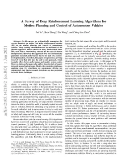 A Survey of Deep Reinforcement Learning Algorithms for Motion Planning
  and Control of Autonomous Vehicles