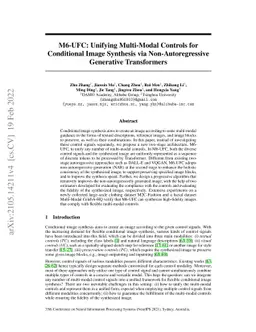 M6-UFC: Unifying Multi-Modal Controls for Conditional Image Synthesis
  via Non-Autoregressive Generative Transformers