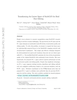 Transforming the Latent Space of StyleGAN for Real Face Editing
