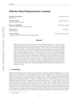 Diffusion-Based Representation Learning
