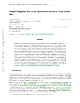 Greedy Bayesian Posterior Approximation with Deep Ensembles