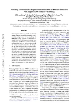 Modeling Discriminative Representations for Out-of-Domain Detection with
  Supervised Contrastive Learning