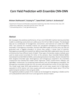 Corn Yield Prediction with Ensemble CNN-DNN