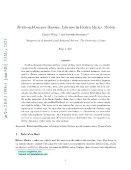 Divide-and-Conquer Bayesian Inference in Hidden Markov Models