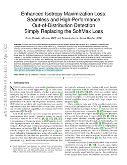 Enhanced Isotropy Maximization Loss: Seamless and High-Performance
  Out-of-Distribution Detection Simply Replacing the SoftMax Loss