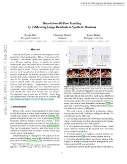 Data-driven 6D Pose Tracking by Calibrating Image Residuals in Synthetic
  Domains
