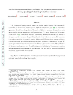 Machine learning moment closure models for the radiative transfer
  equation II: enforcing global hyperbolicity in gradient based closures