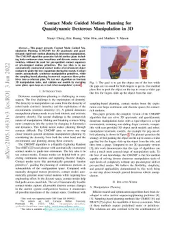 Contact Mode Guided Motion Planning for Quasidynamic Dexterous
  Manipulation in 3D