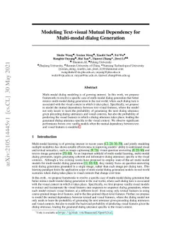 Modeling Text-visual Mutual Dependency for Multi-modal Dialog Generation
