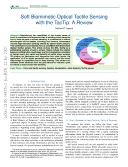 Soft Biomimetic Optical Tactile Sensing with the TacTip: A Review
