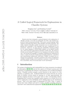 A unified logical framework for explanations in classifier systems