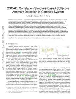 CSCAD: Correlation Structure-based Collective Anomaly Detection in
  Complex System