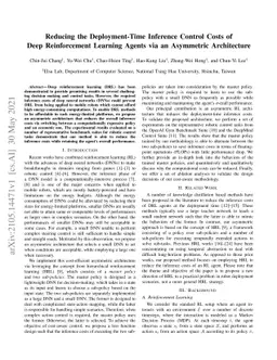 Reducing the Deployment-Time Inference Control Costs of Deep
  Reinforcement Learning Agents via an Asymmetric Architecture