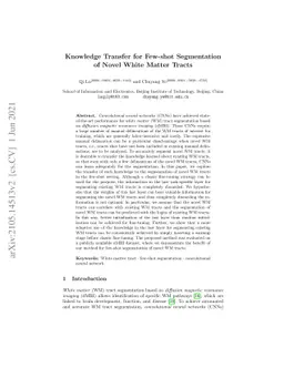 Knowledge Transfer for Few-shot Segmentation of Novel White Matter
  Tracts