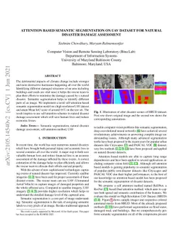 Attention Based Semantic Segmentation on UAV Dataset for Natural
  Disaster Damage Assessment