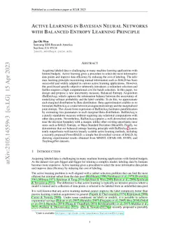 Active Learning in Bayesian Neural Networks with Balanced Entropy
  Learning Principle