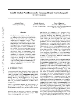 Scalable Marked Point Processes for Exchangeable and Non-Exchangeable
  Event Sequences