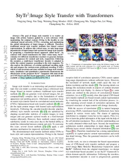 StyTr$^2$: Image Style Transfer with Transformers