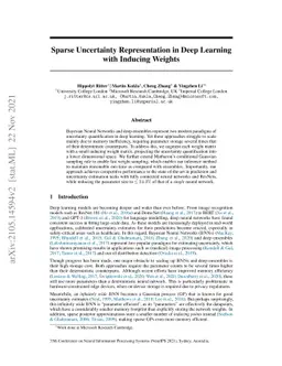 Sparse Uncertainty Representation in Deep Learning with Inducing Weights