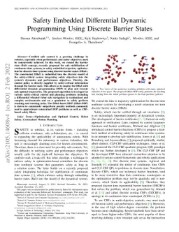 Safety Embedded Differential Dynamic Programming Using Discrete Barrier
  States