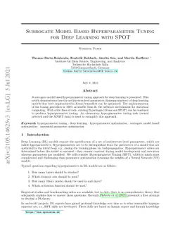 Surrogate Model Based Hyperparameter Tuning for Deep Learning with SPOT