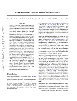 LEAP: Learnable Pruning for Transformer-based Models