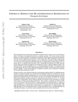 Empirical Models for Multidimensional Regression of Fission Systems