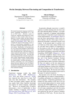 On the Interplay Between Fine-tuning and Composition in Transformers