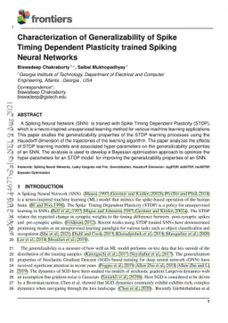 Characterization of Generalizability of Spike Timing Dependent
  Plasticity trained Spiking Neural Networks