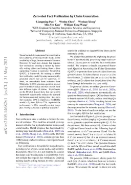 Zero-shot Fact Verification by Claim Generation