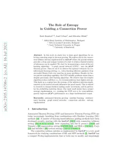 The Role of Entropy in Guiding a Connection Prover