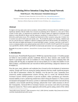 Predicting Driver Intention Using Deep Neural Network