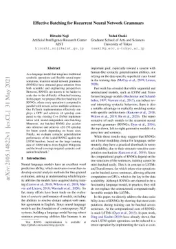 Effective Batching for Recurrent Neural Network Grammars