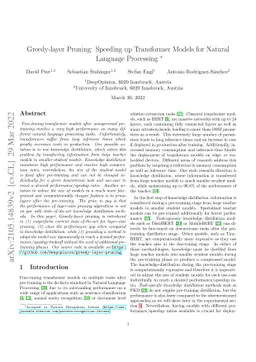 Greedy-layer Pruning: Speeding up Transformer Models for Natural
  Language Processing