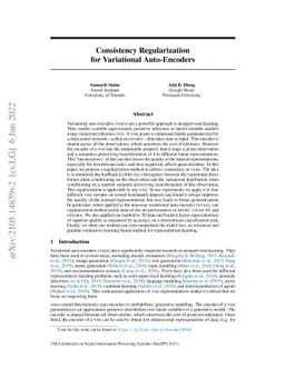 Consistency Regularization for Variational Auto-Encoders