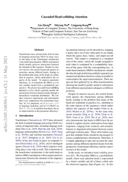 Cascaded Head-colliding Attention