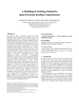 A Multilingual Modeling Method for Span-Extraction Reading Comprehension