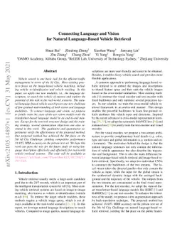 Connecting Language and Vision for Natural Language-Based Vehicle
  Retrieval