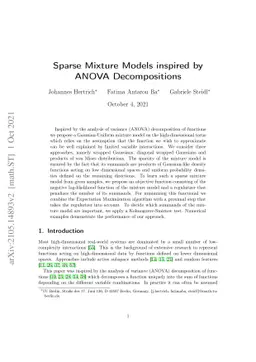 Sparse Mixture Models inspired by ANOVA Decompositions