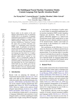Do Multilingual Neural Machine Translation Models Contain Language Pair
  Specific Attention Heads?