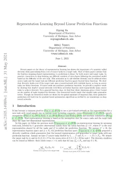 Representation Learning Beyond Linear Prediction Functions