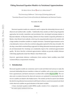 Fitting Structural Equation Models via Variational Approximations