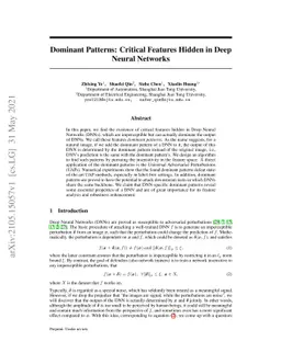 Dominant Patterns: Critical Features Hidden in Deep Neural Networks