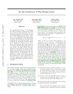 On the Consistency of Max-Margin Losses