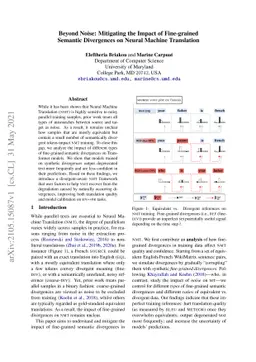 Beyond Noise: Mitigating the Impact of Fine-grained Semantic Divergences
  on Neural Machine Translation