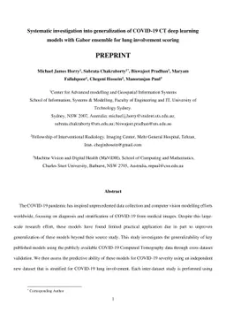 Systematic investigation into generalization of COVID-19 CT deep
  learning models with Gabor ensemble for lung involvement scoring