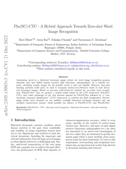 Pho(SC)-CTC -- A Hybrid Approach Towards Zero-shot Word Image
  Recognition