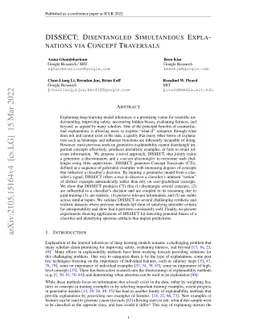 DISSECT: Disentangled Simultaneous Explanations via Concept Traversals