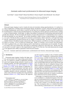 Automatic audiovisual synchronisation for ultrasound tongue imaging
